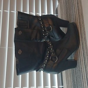 Harley Davidson Womens Black Leather Boots. Size 7.5